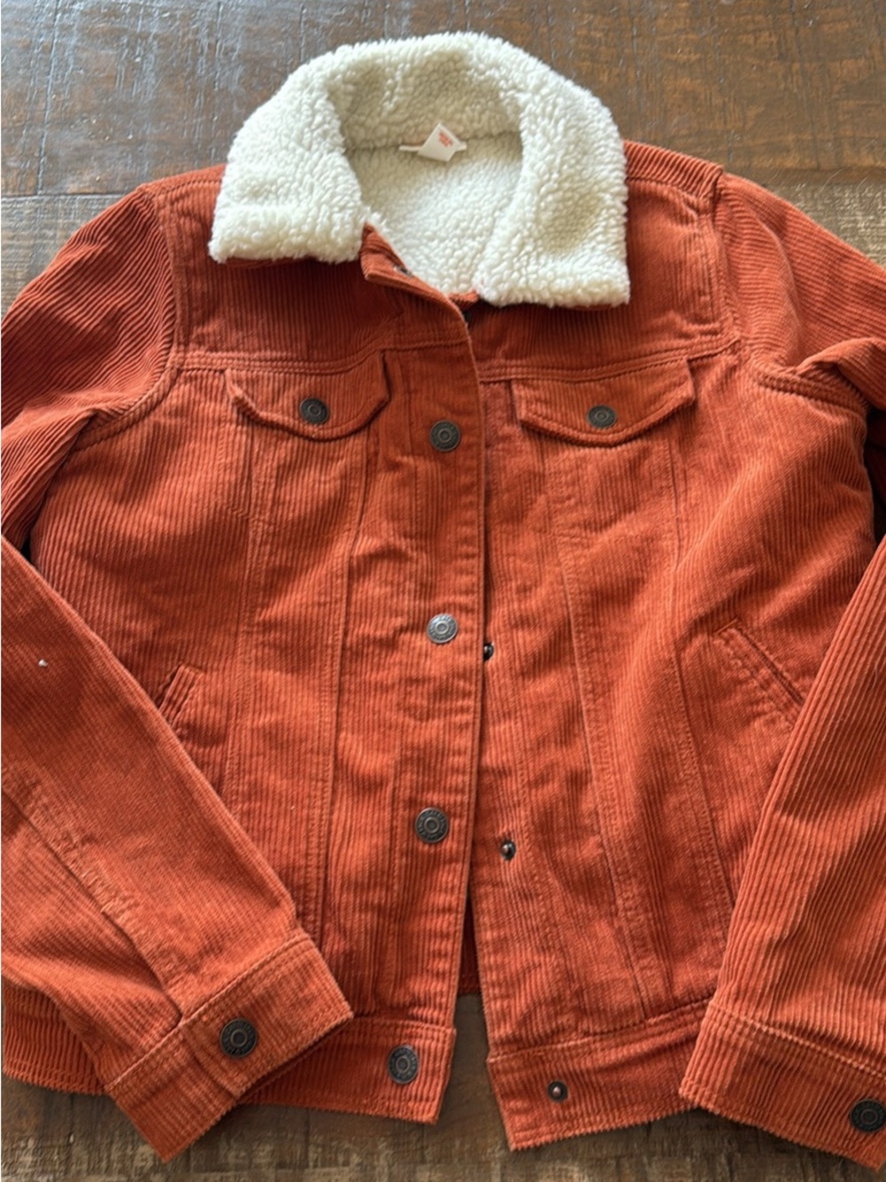 Cat and Jack Corduroy Sherpa-Trim Jacket - Rust XL Girls